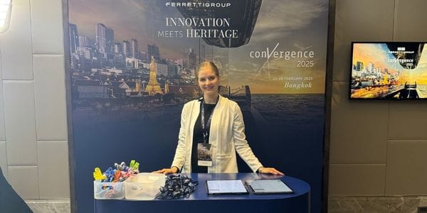 Professional event hostess at trade show booth in Bangkok Thailand